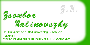 zsombor malinovszky business card